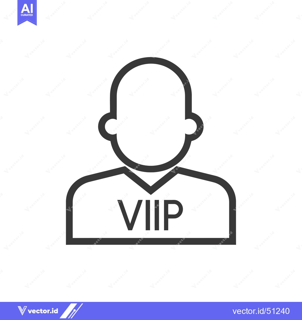 Premium Vector dari Line art icon of a person with VIP written on their chest