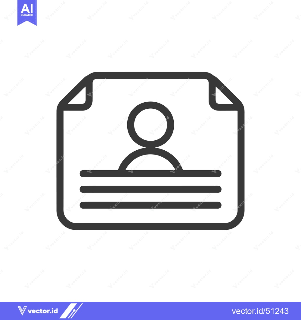 Premium Vector of Line art icon of a profile with three lines below