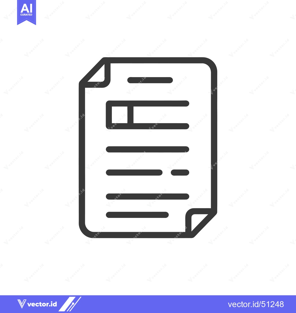 Premium Vector dari Line art icon of a single document sheet with corner folds and lines