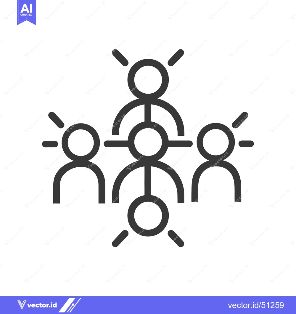 Premium Vector dari Line Art Icon of a Team Working Together