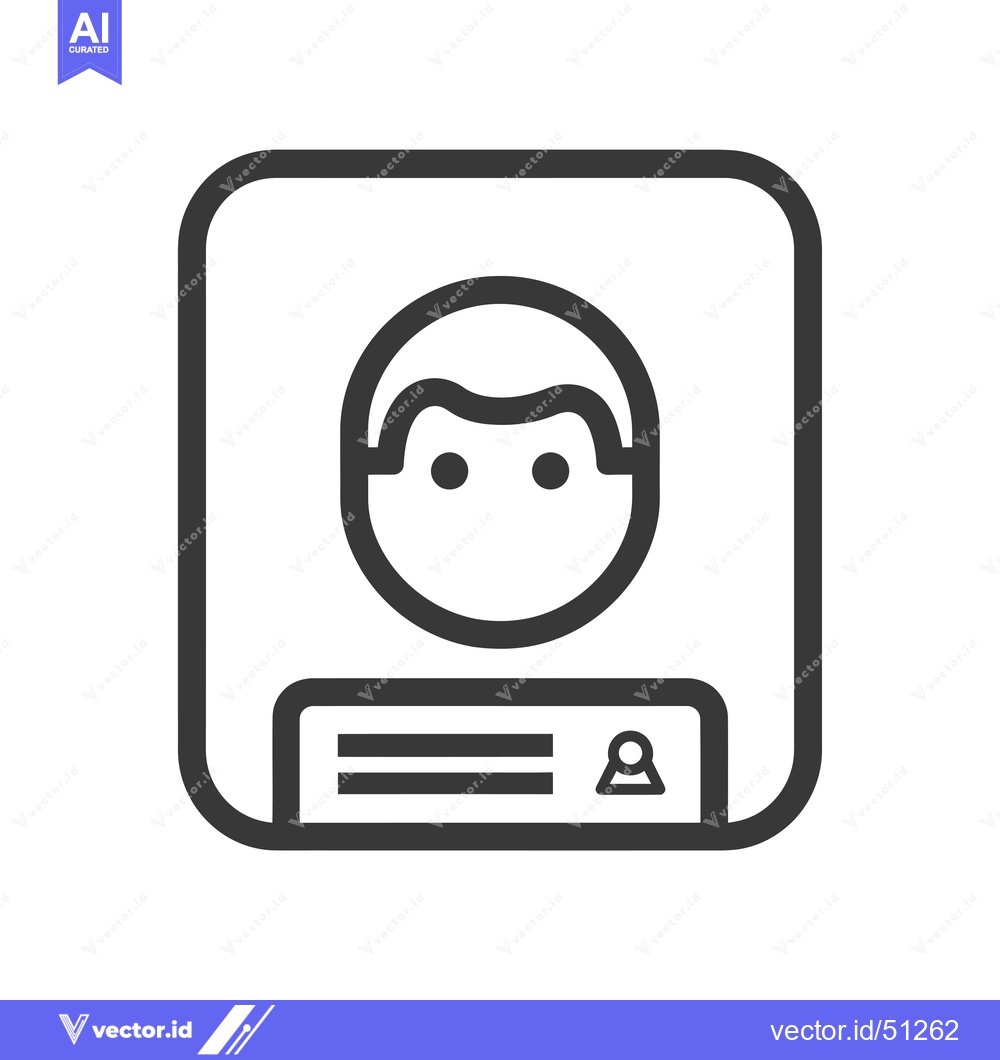 Premium Vector of Line art icon of a user profile with a person's face and three lines