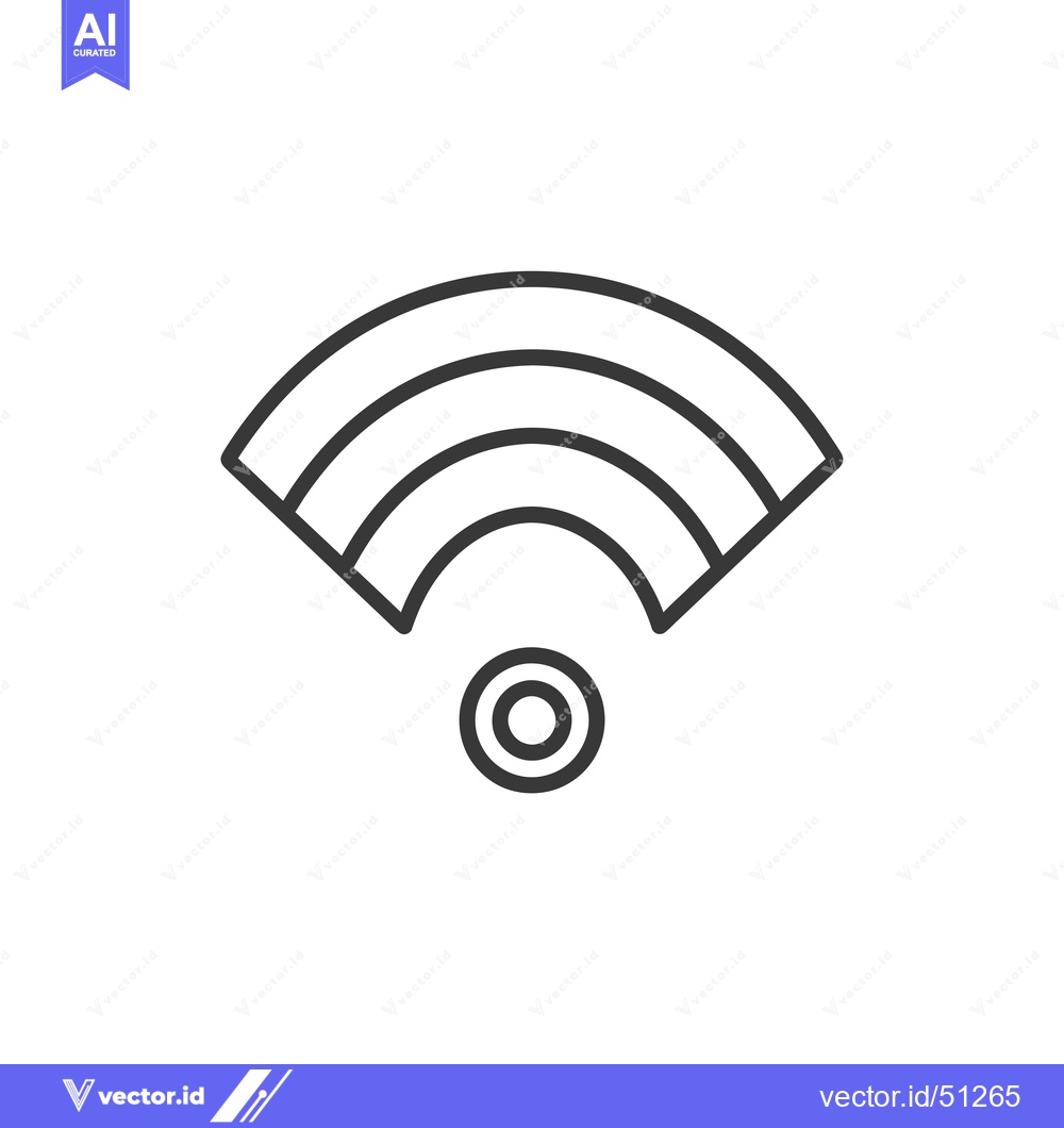 Premium Vector of Line Art Icon of a Wifi Signal with a Target in the Center