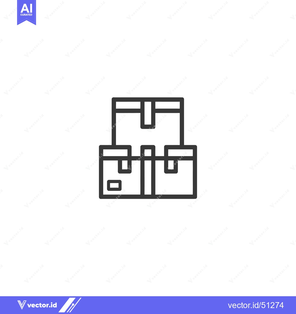 Premium Vector dari Line Art Icon of Stacked Cardboard Boxes