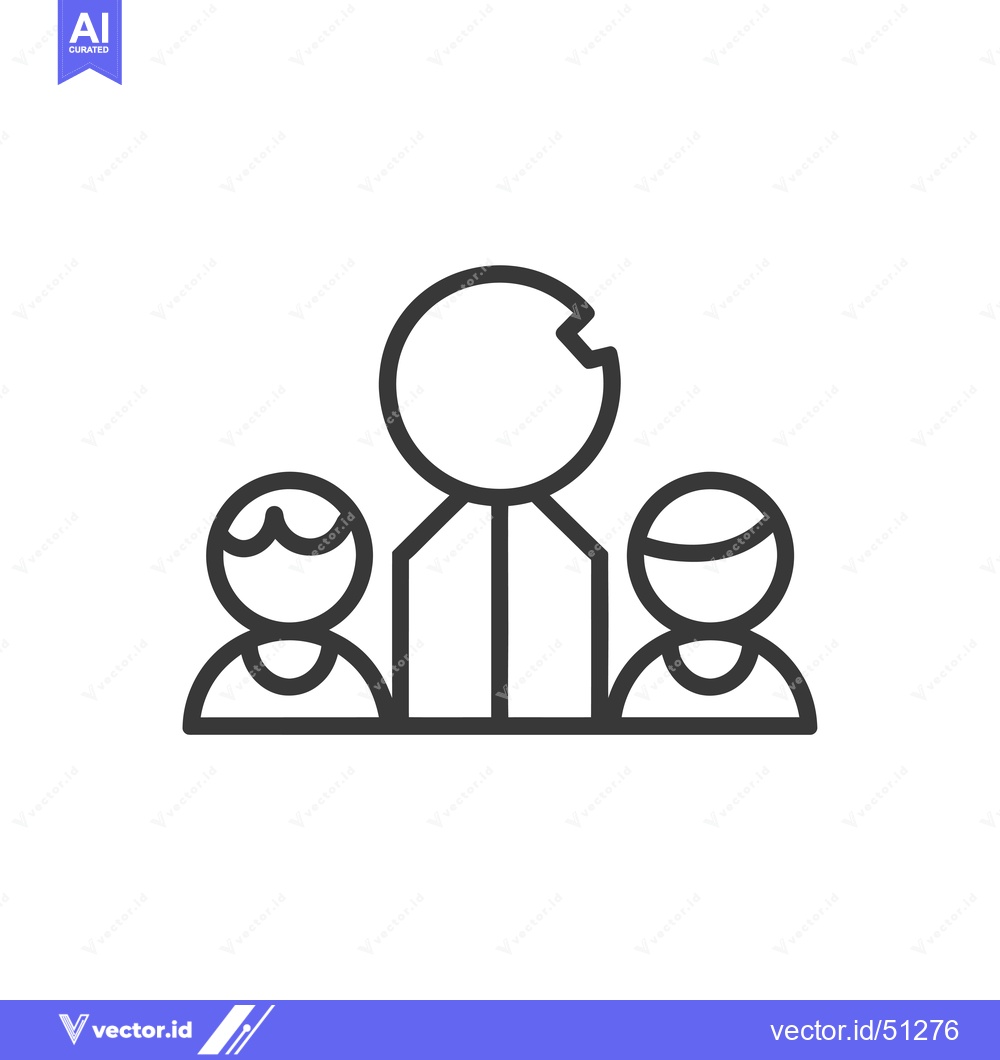 Premium Vector dari Line Art Icon of Three People, One Taller Than Others