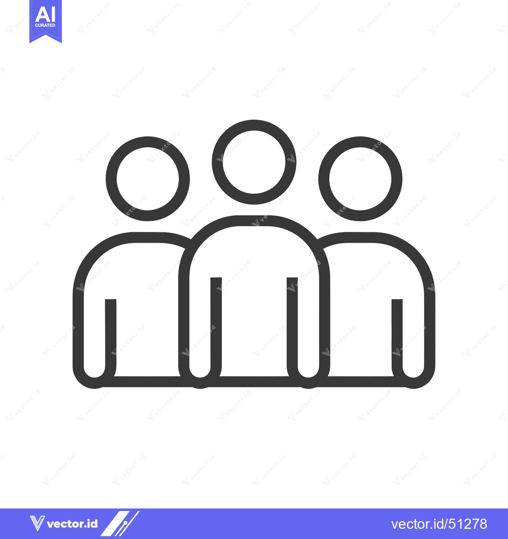 Premium Vector dari Line art icon of three people standing together