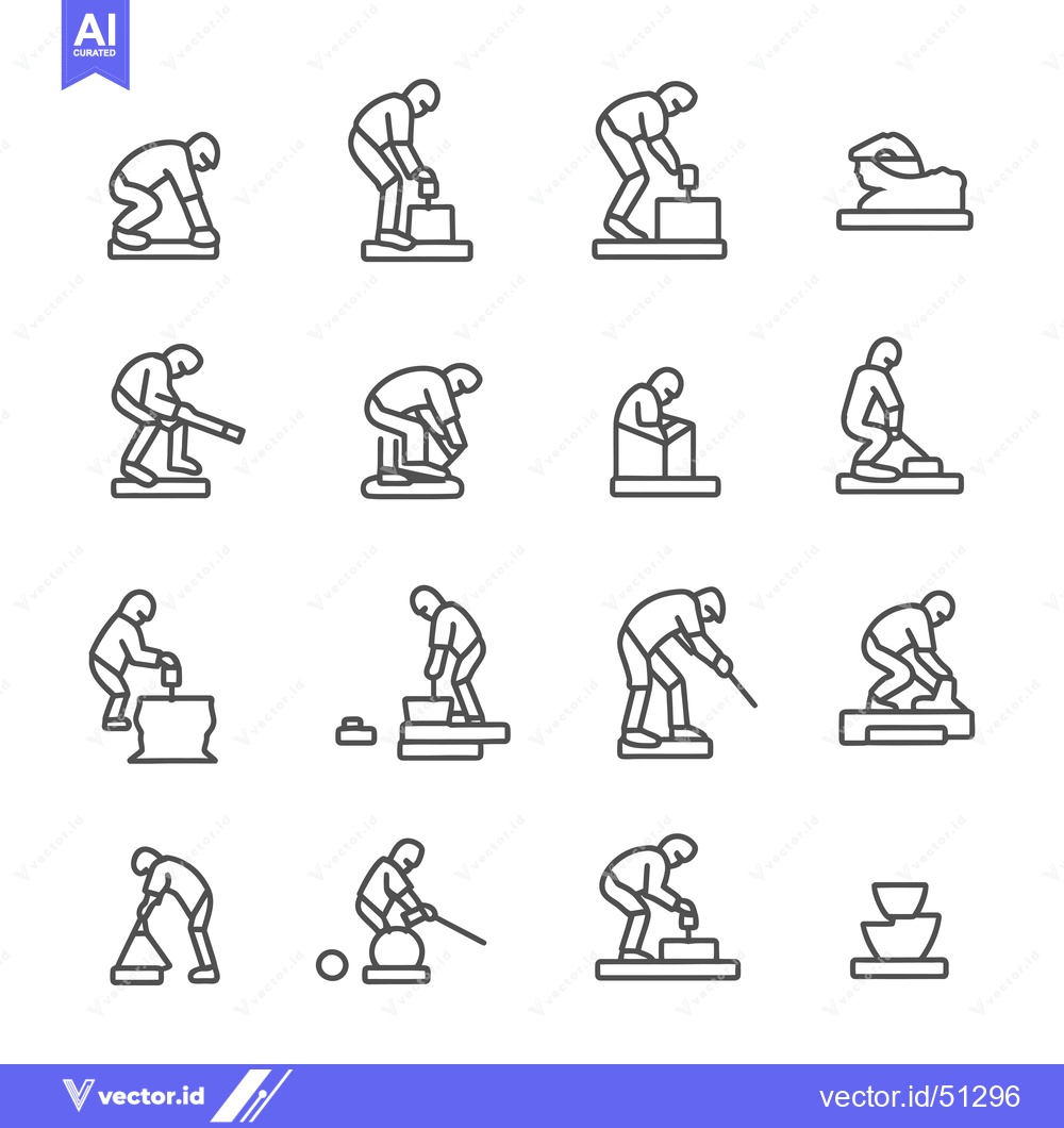 Premium Vector of Line Art Icons Depicting Various Sports Activities