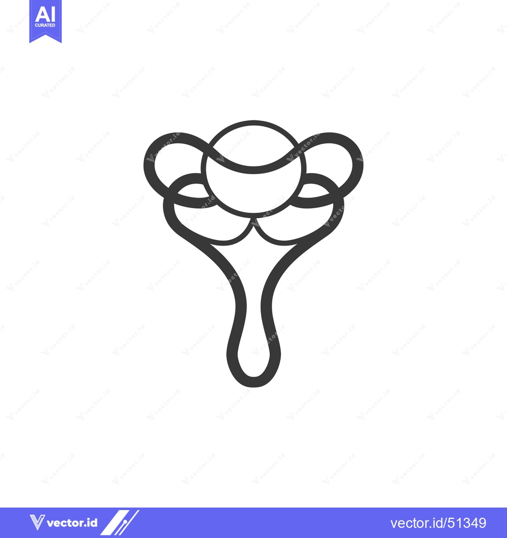 Premium Vector dari Line art illustration of a baby rattle toy