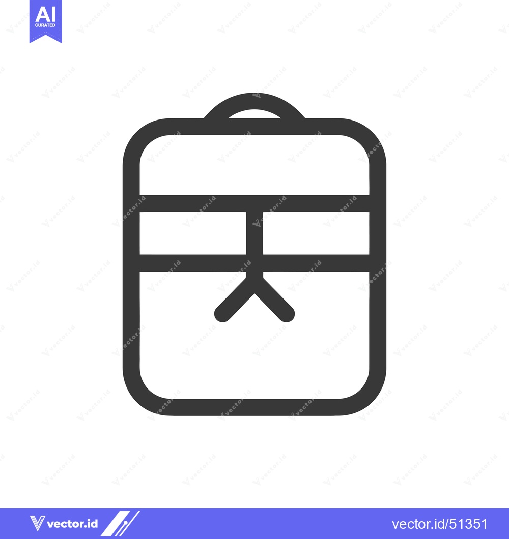 Premium Vector dari Line Art Illustration of a Backpack with a Single Strap