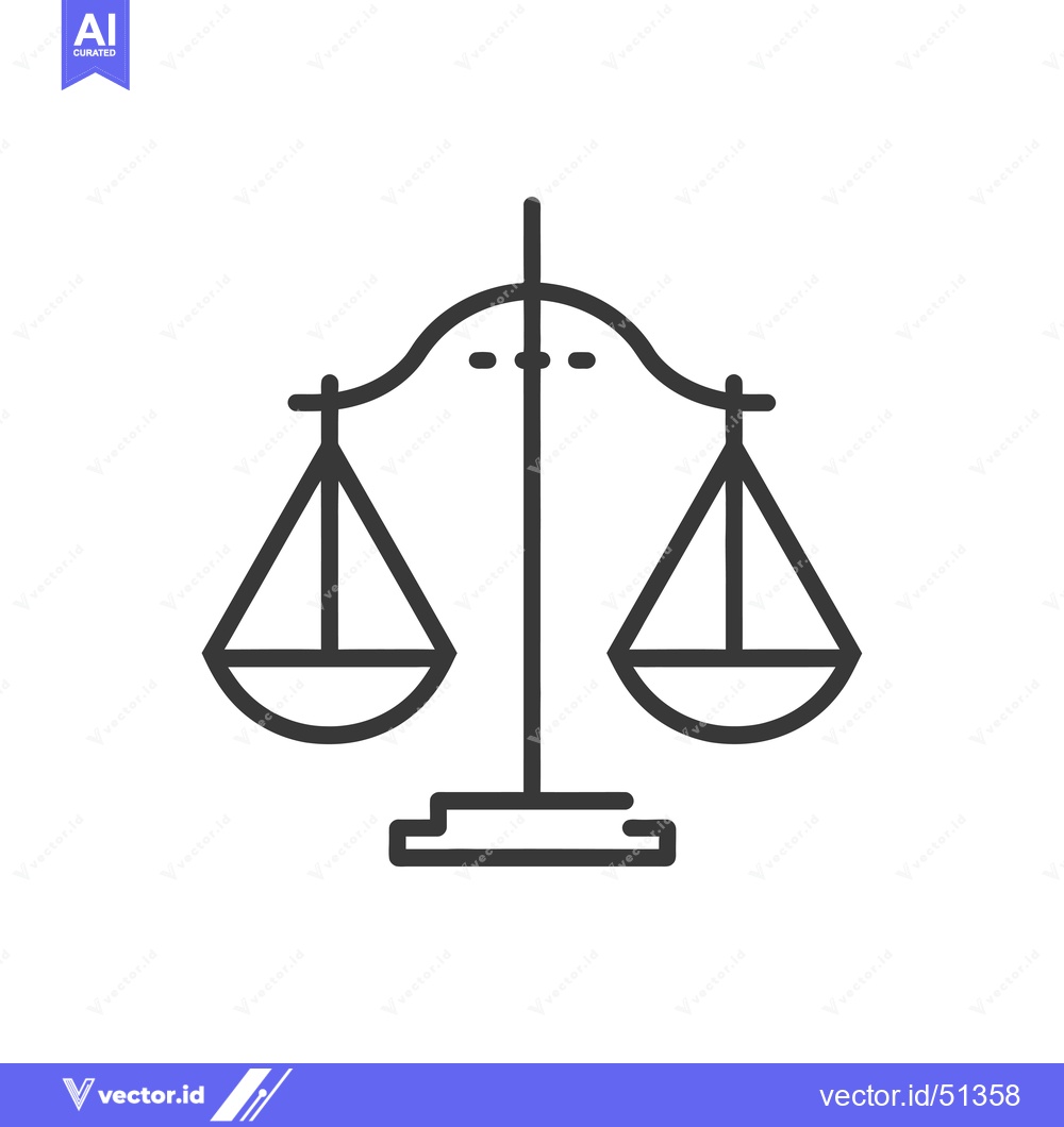 Premium Vector of Line art illustration of a balance scale