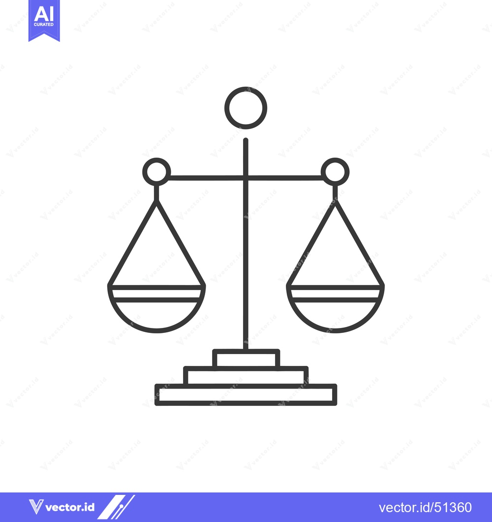 Premium Vector of Line art illustration of a balance scale