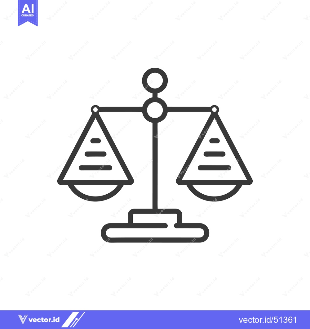 Premium Vector of Line Art Illustration of a Balance Scale