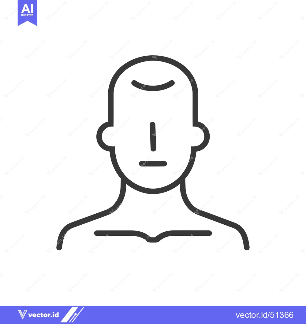 Premium Vector dari Line art illustration of a bald person's head and shoulders