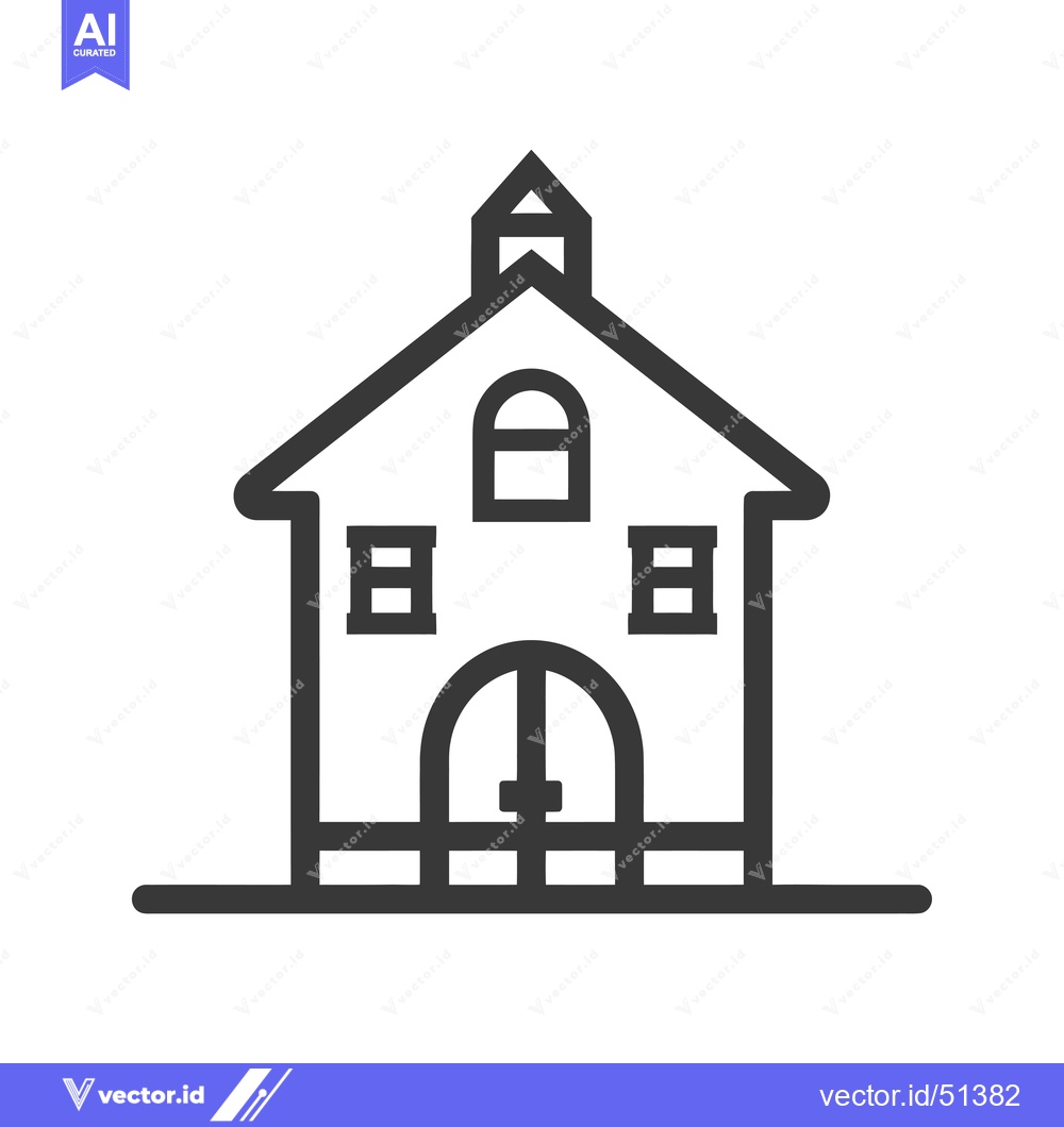 Premium Vector of Line Art Illustration of a Barn Building with a Door and Windows