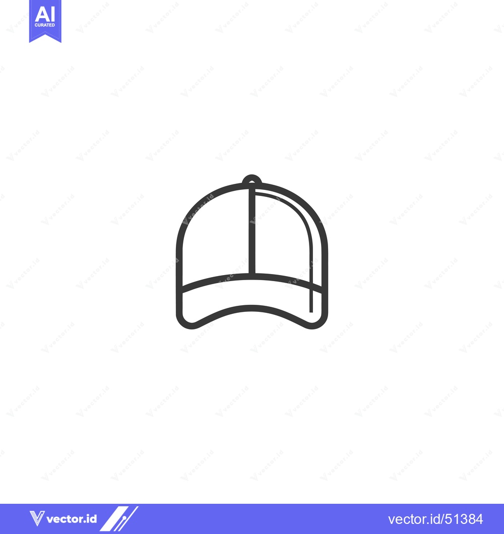 Premium Vector dari Line Art Illustration of a Baseball Cap