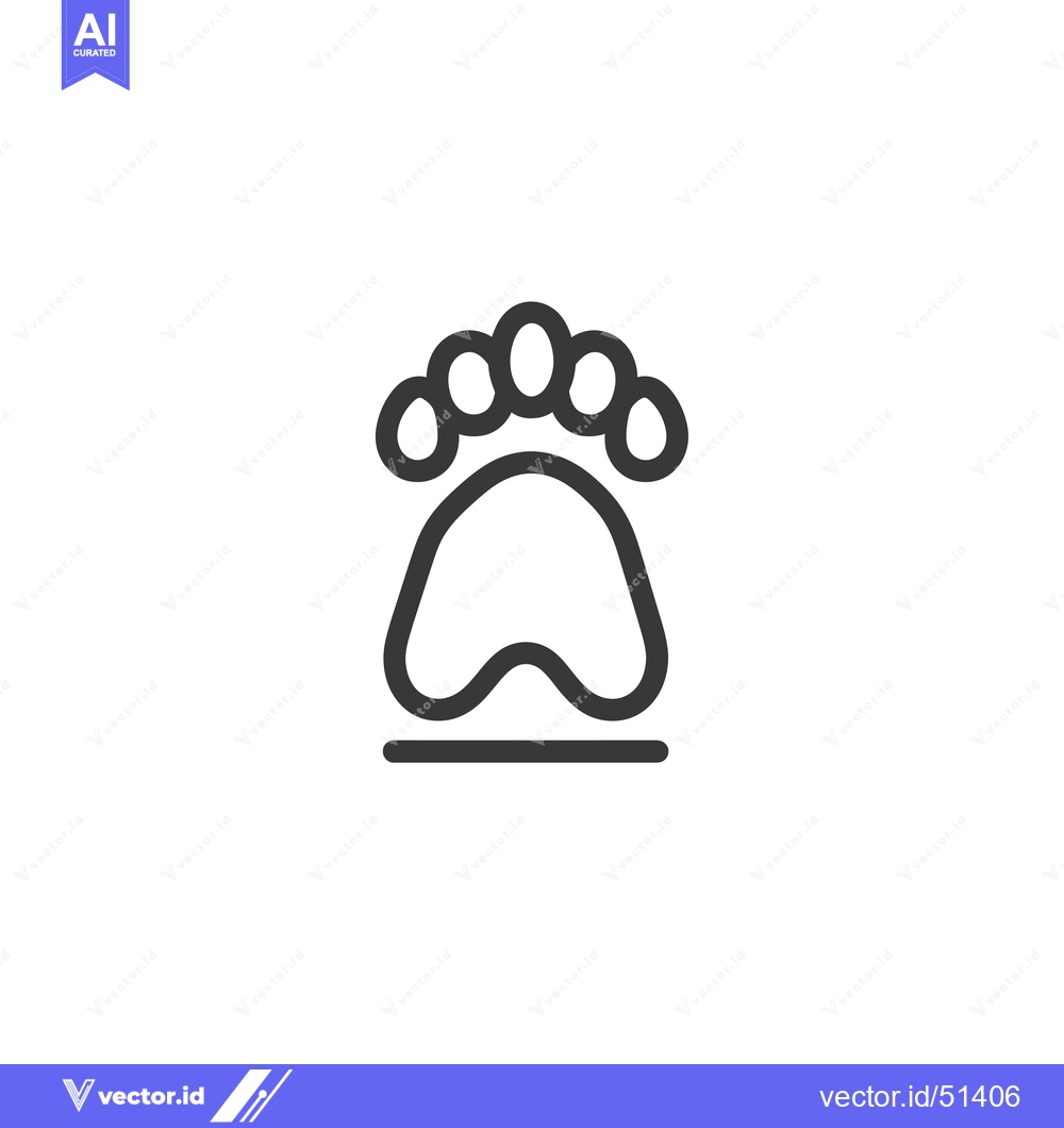 Premium Vector of Line art illustration of a bear paw print