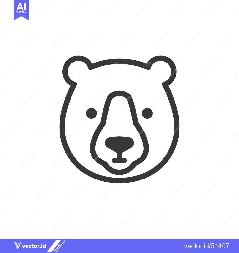Premium Vector dari Line art illustration of a bear's face