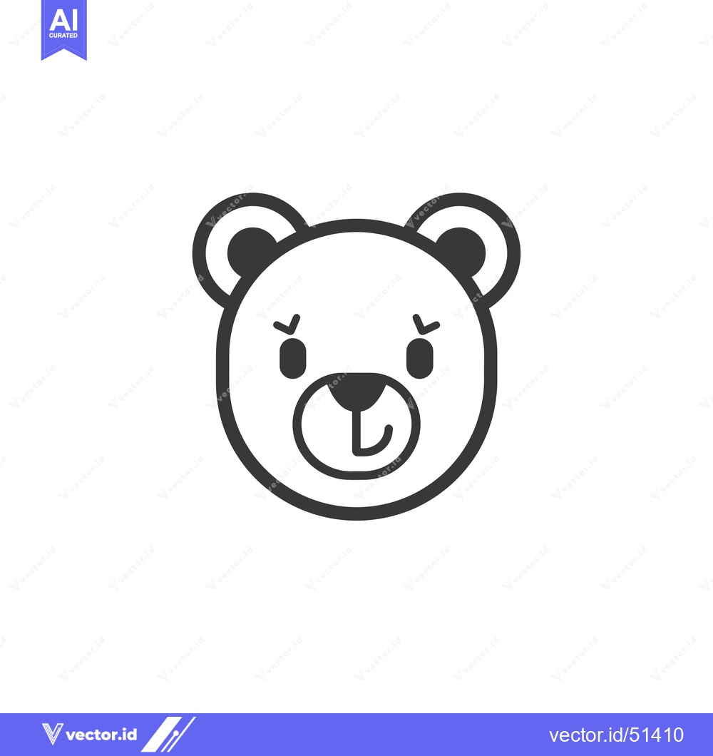 Premium Vector dari Line art illustration of a bear's face