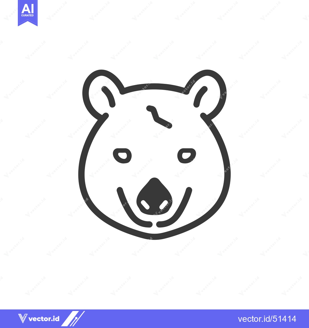 Premium Vector dari Line Art Illustration of a Bear's Face