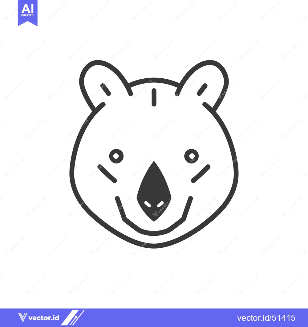 Premium Vector dari Line Art Illustration of a Bear's Face