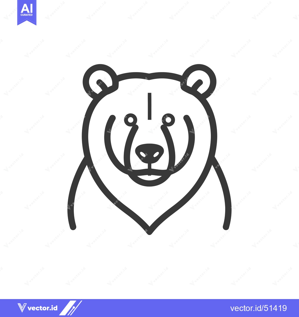 Premium Vector dari Line Art Illustration of a Bear's Head