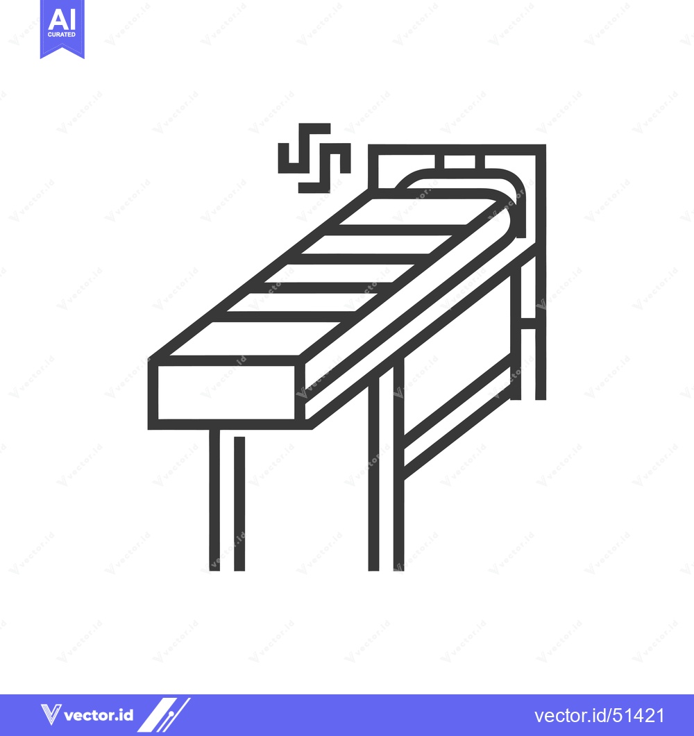 Premium Vector of Line art illustration of a bed with a mattress and headboard