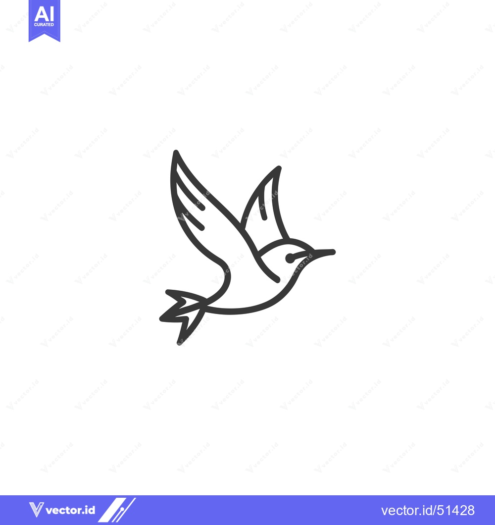 Premium Vector dari Line Art Illustration of a Bird in Flight