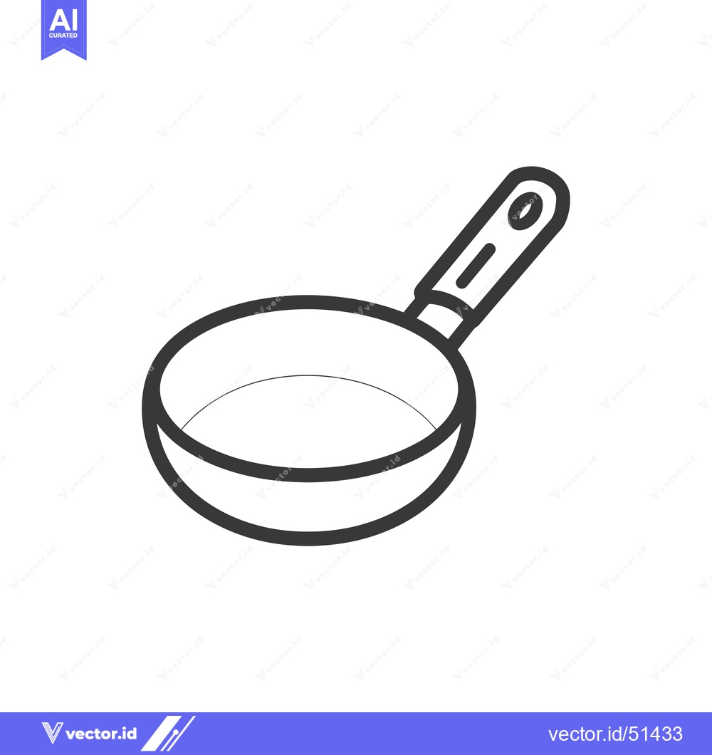 Premium Vector dari Line Art Illustration of a Black and White Frying Pan