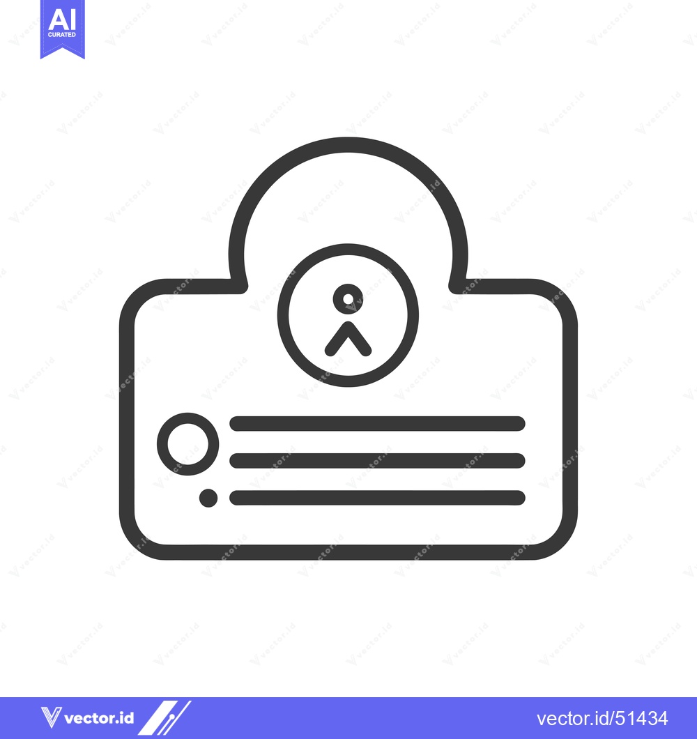 Premium Vector of Line Art Illustration of a Black and White ID Card