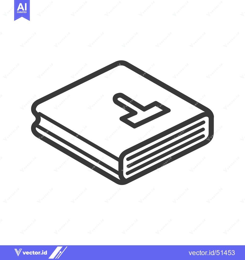 Premium Vector of Line Art Illustration of a Book with a Hammer Icon on the Cover