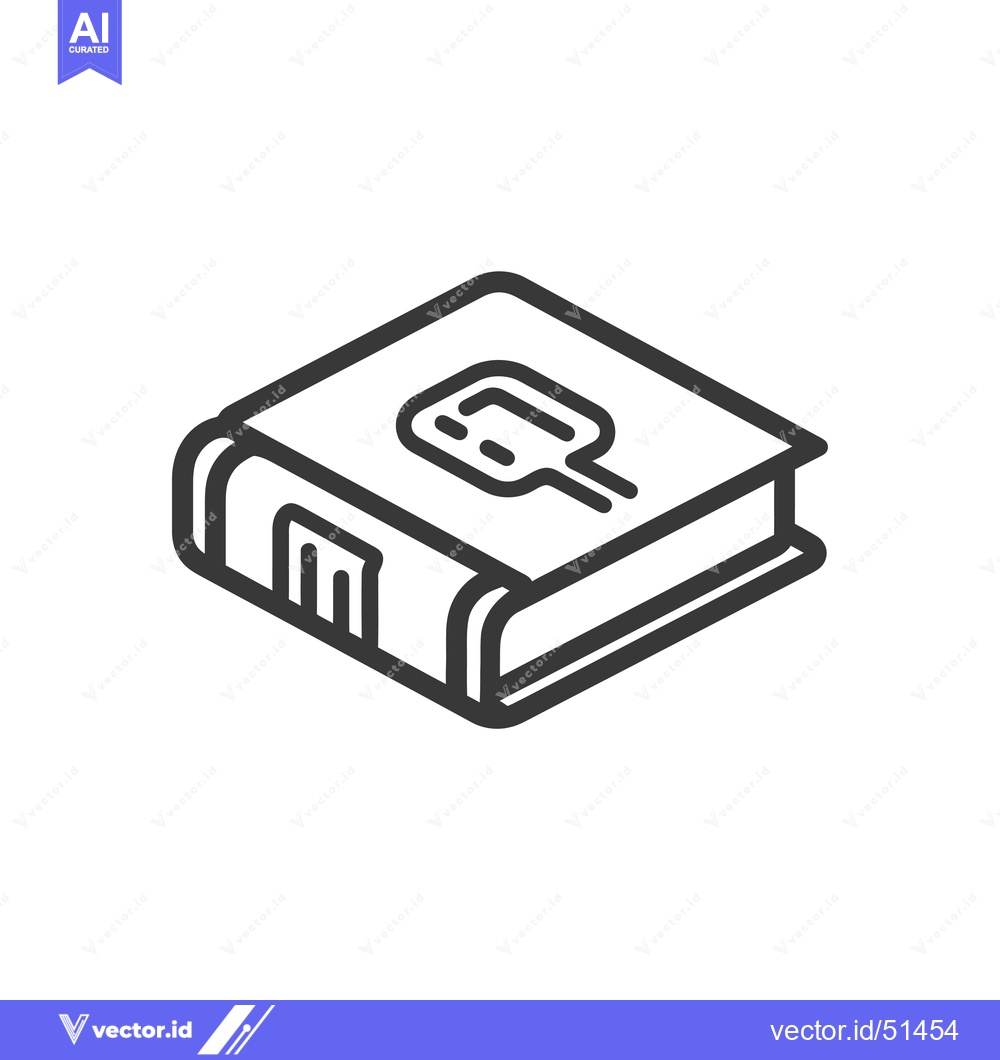 Premium Vector dari Line Art Illustration of a Book with a Spatula on the Cover