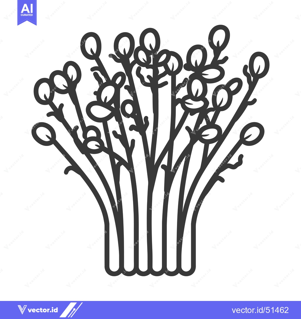 Premium Vector dari Minimalist Line Art Illustration of Fresh Microgreens.