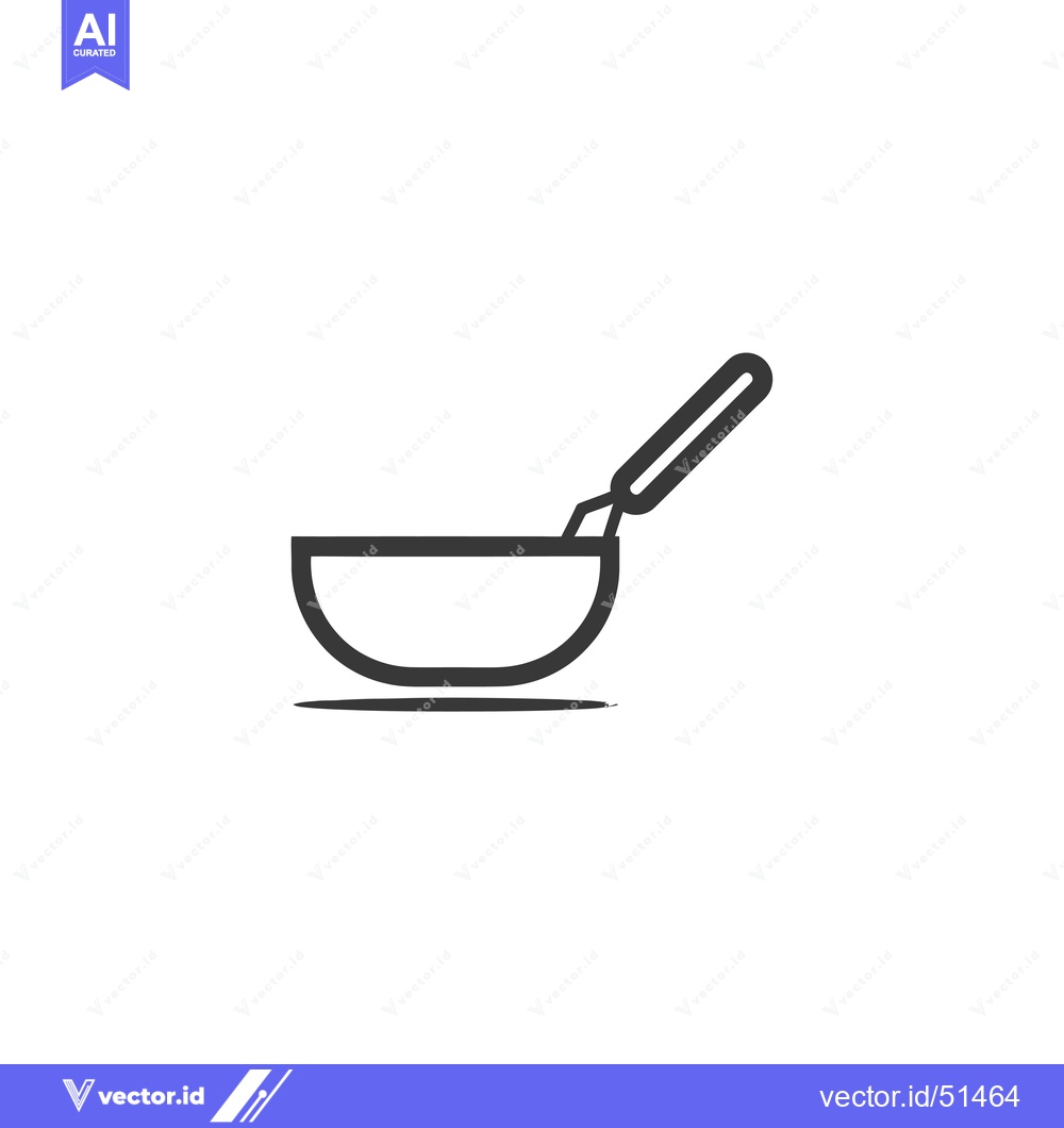 Premium Vector dari Line Art Illustration of a Bowl and Spoon