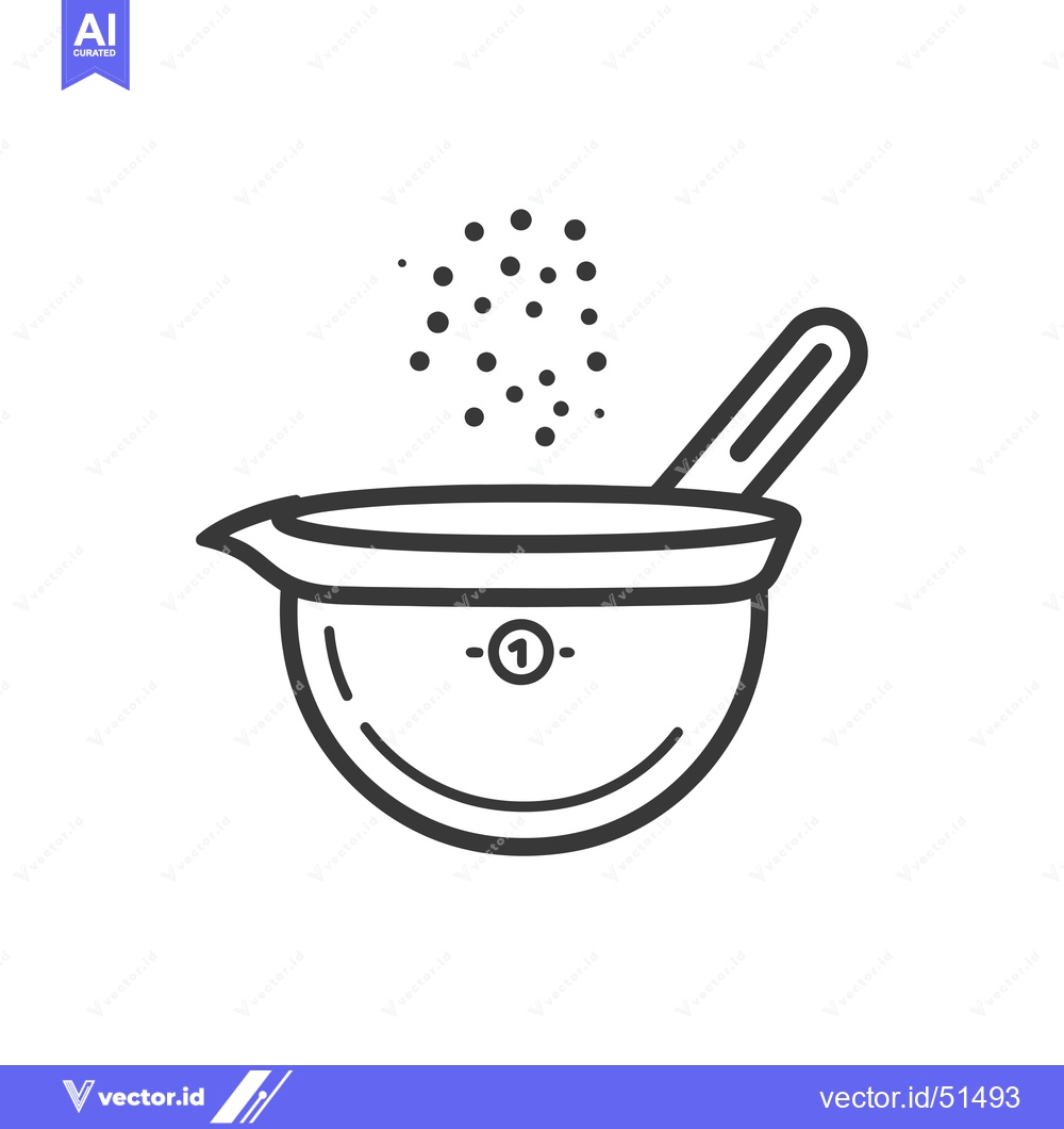Premium Vector of Line art illustration of a bowl with a spoon and steam coming from it