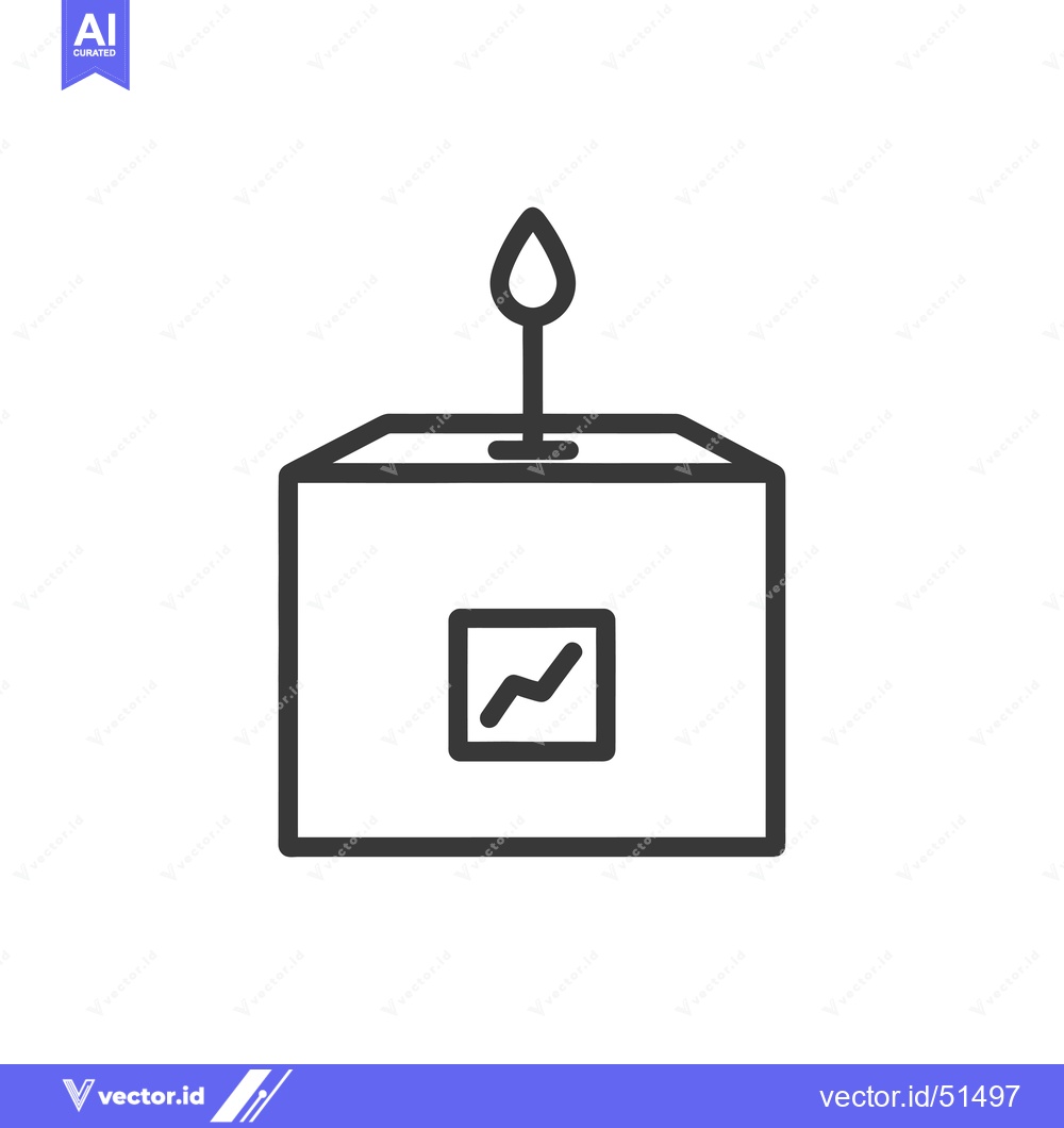 Premium Vector dari Line Art Illustration of a Box with a Flame and a Graph Inside