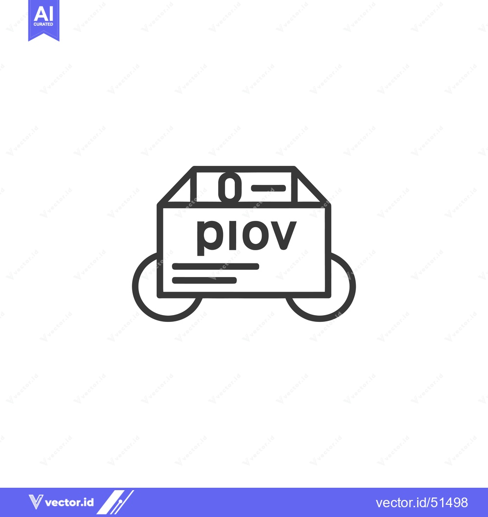 Premium Vector dari Line art illustration of a box with "Plov" written on it and wheels