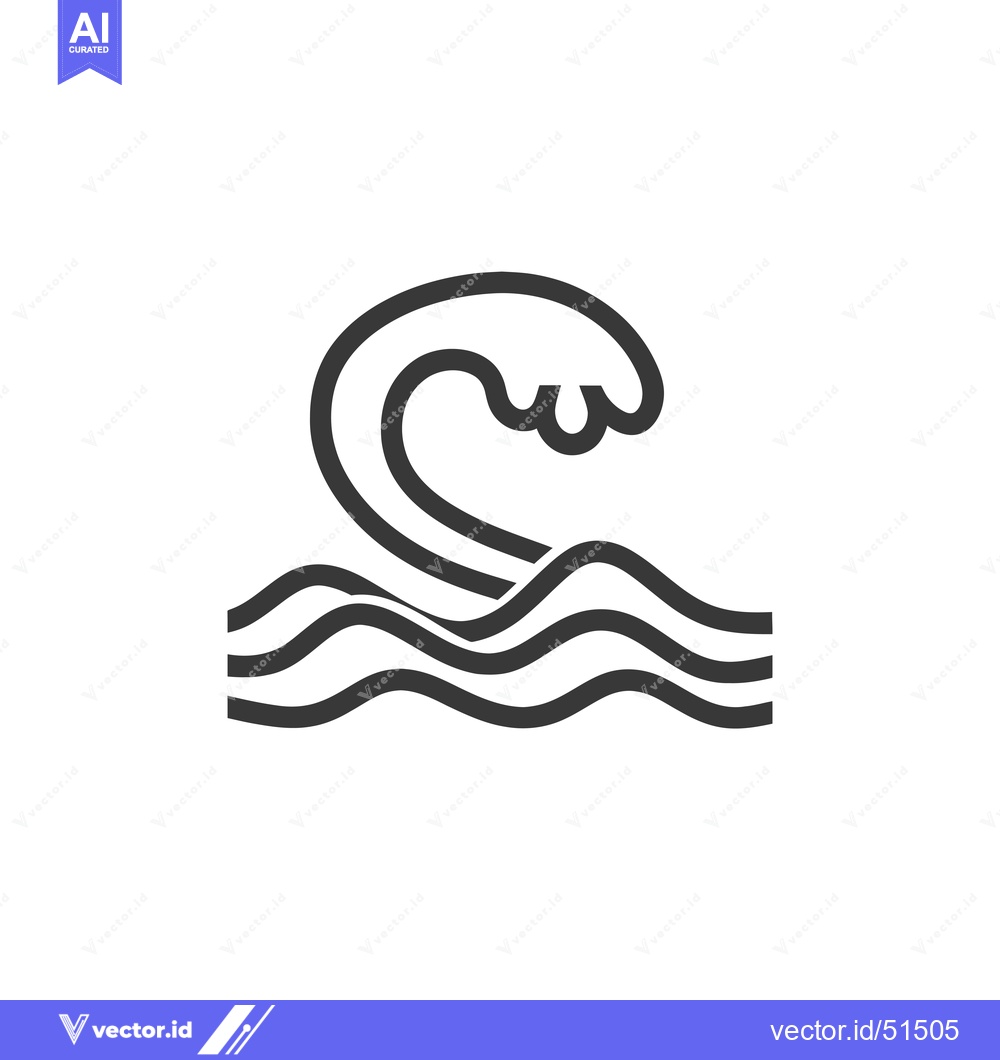 Premium Vector dari Line Art Illustration of a Breaking Wave