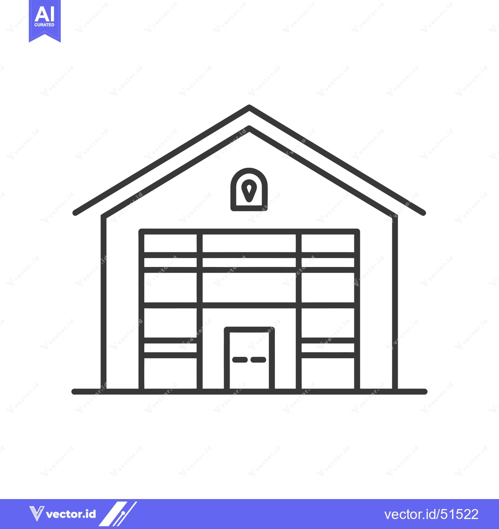 Premium Vector dari Line art illustration of a building with a garage door