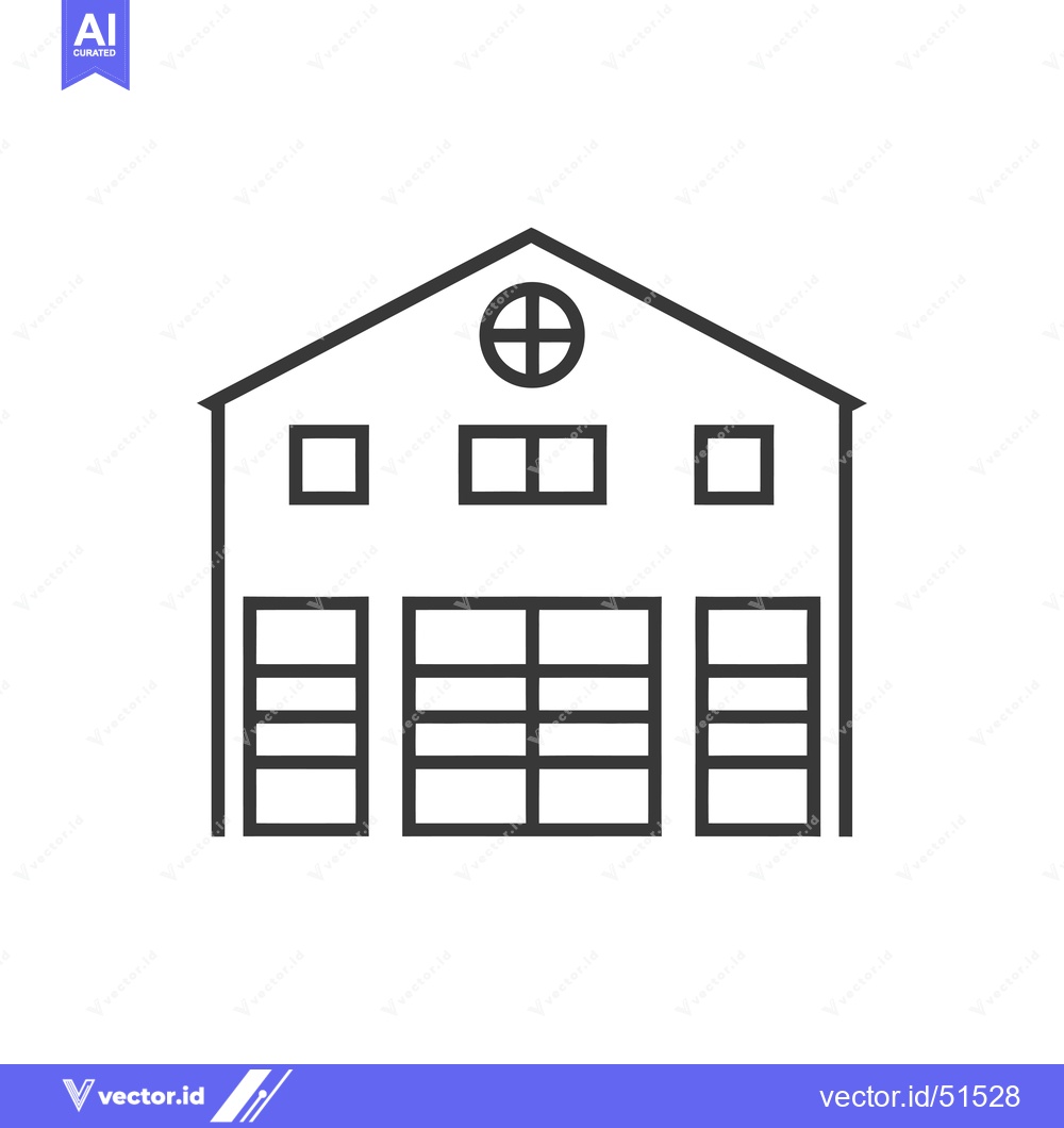 Premium Vector of Line Art Illustration of a Building with Doors and Windows