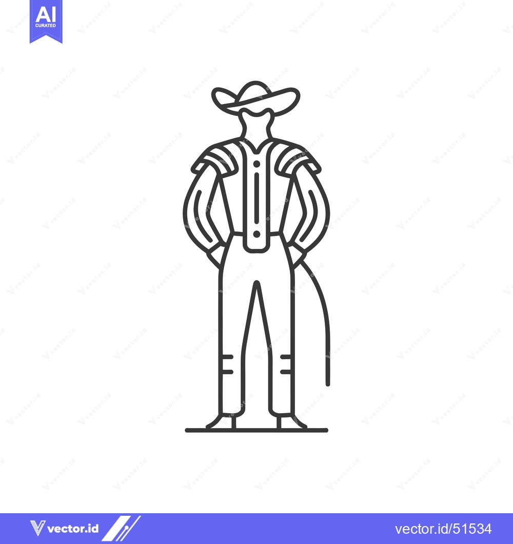 Premium Vector dari Line Art Illustration of a Bullfighter in Traditional Costume