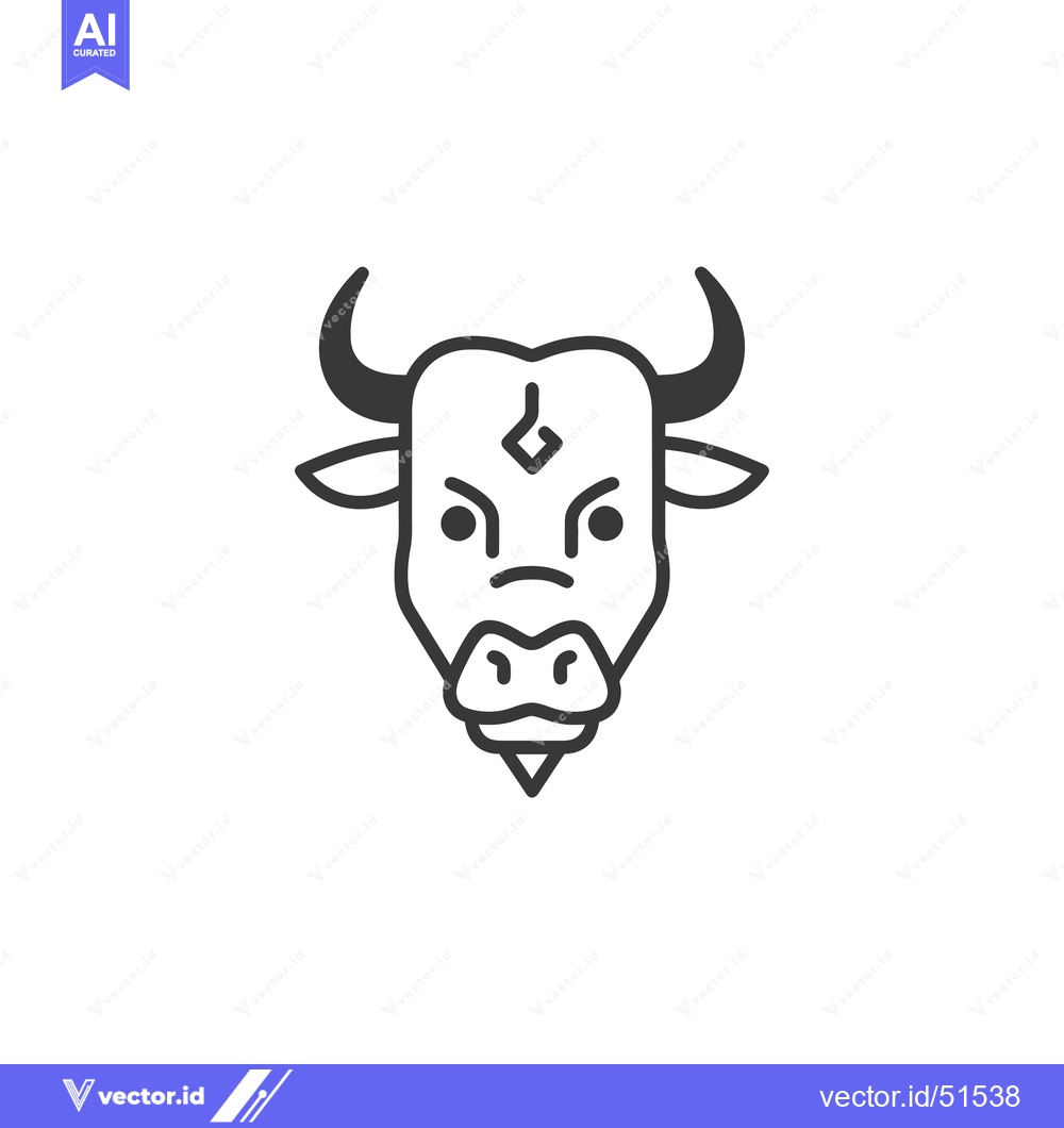 Premium Vector of Line Art Illustration of a Bull's Head