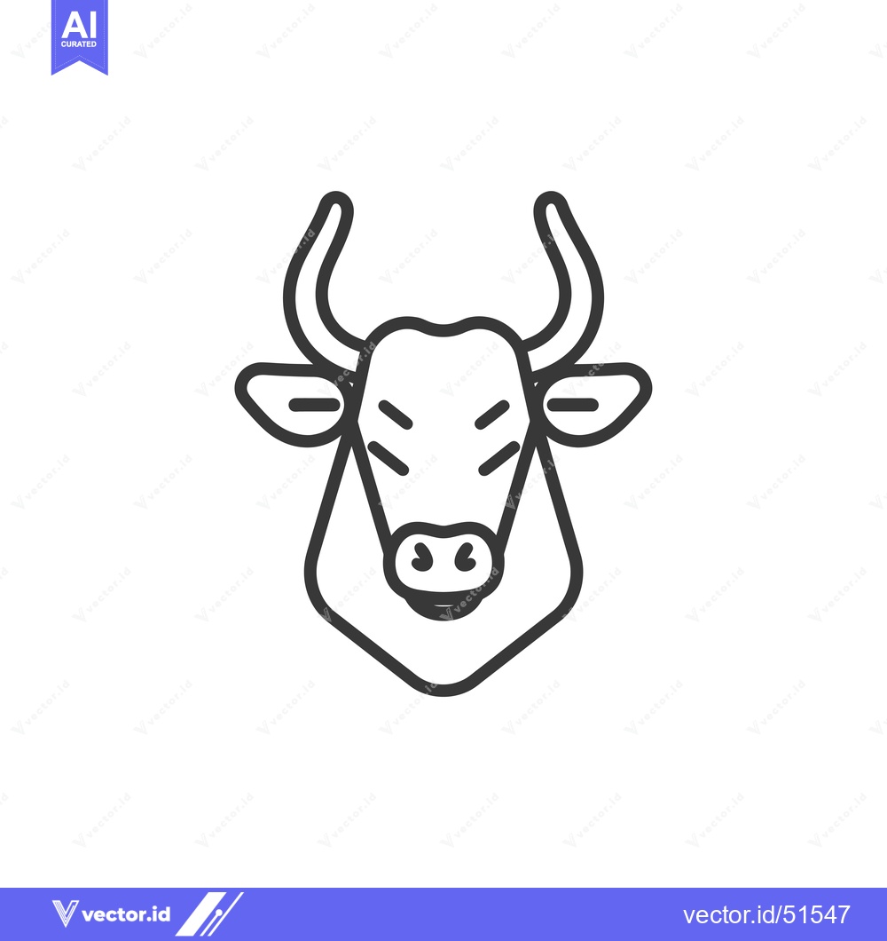 Premium Vector of Line art illustration of a bull's head