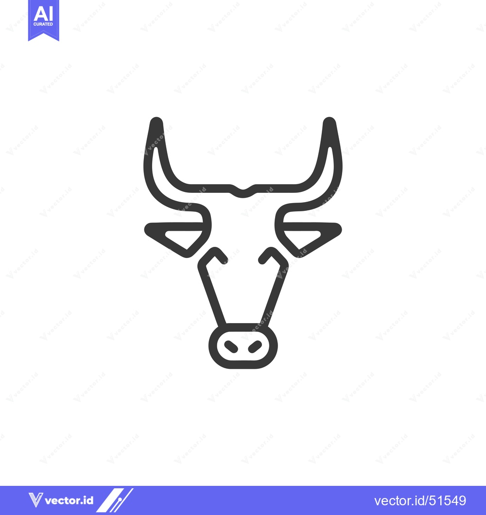 Premium Vector dari Line Art Illustration of a Bull's Head