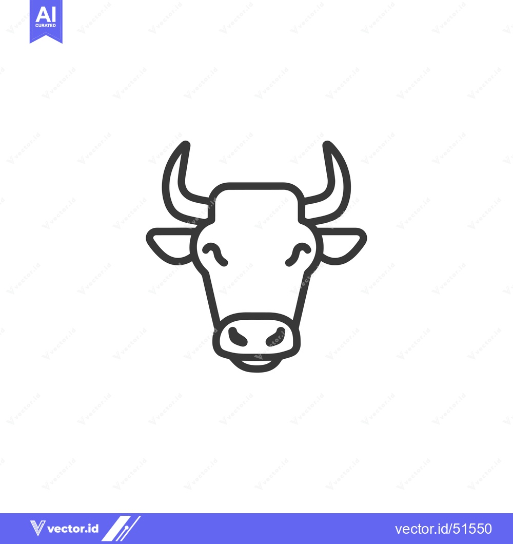Premium Vector of Line Art Illustration of a Bull's Head
