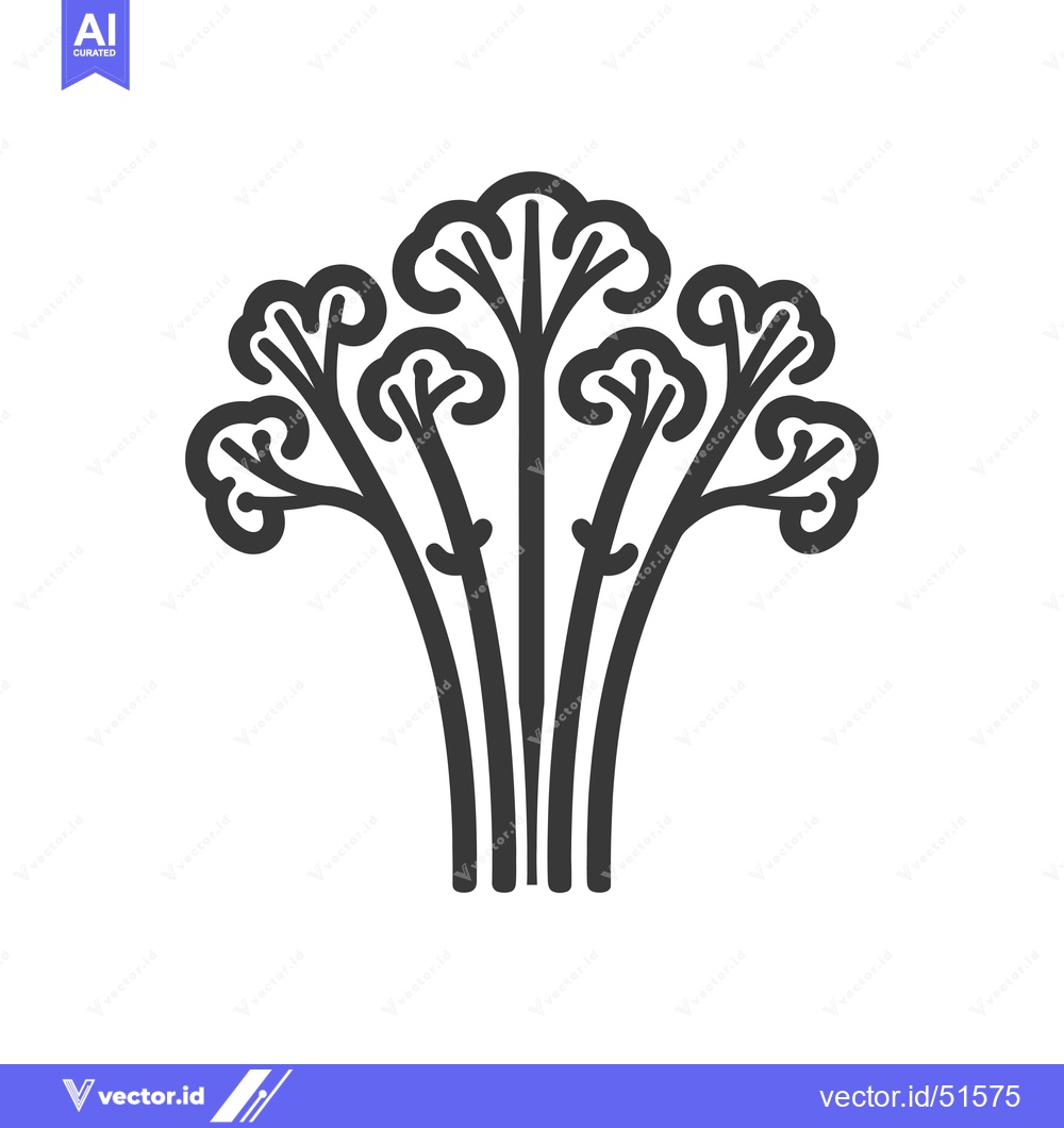 Premium Vector of Line art illustration of a bunch of celery