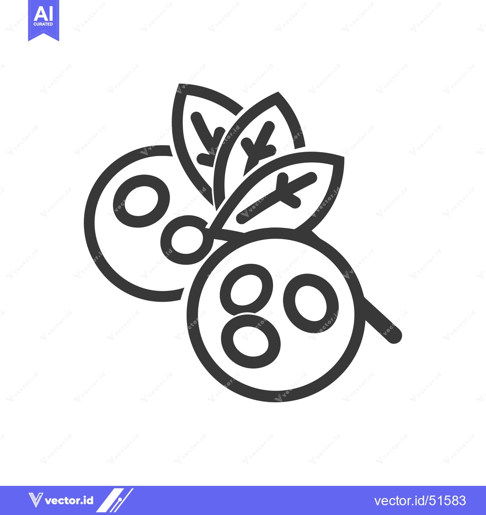 Premium Vector dari Line Art Illustration of a Bunch of Three Blackberries with Green Leav