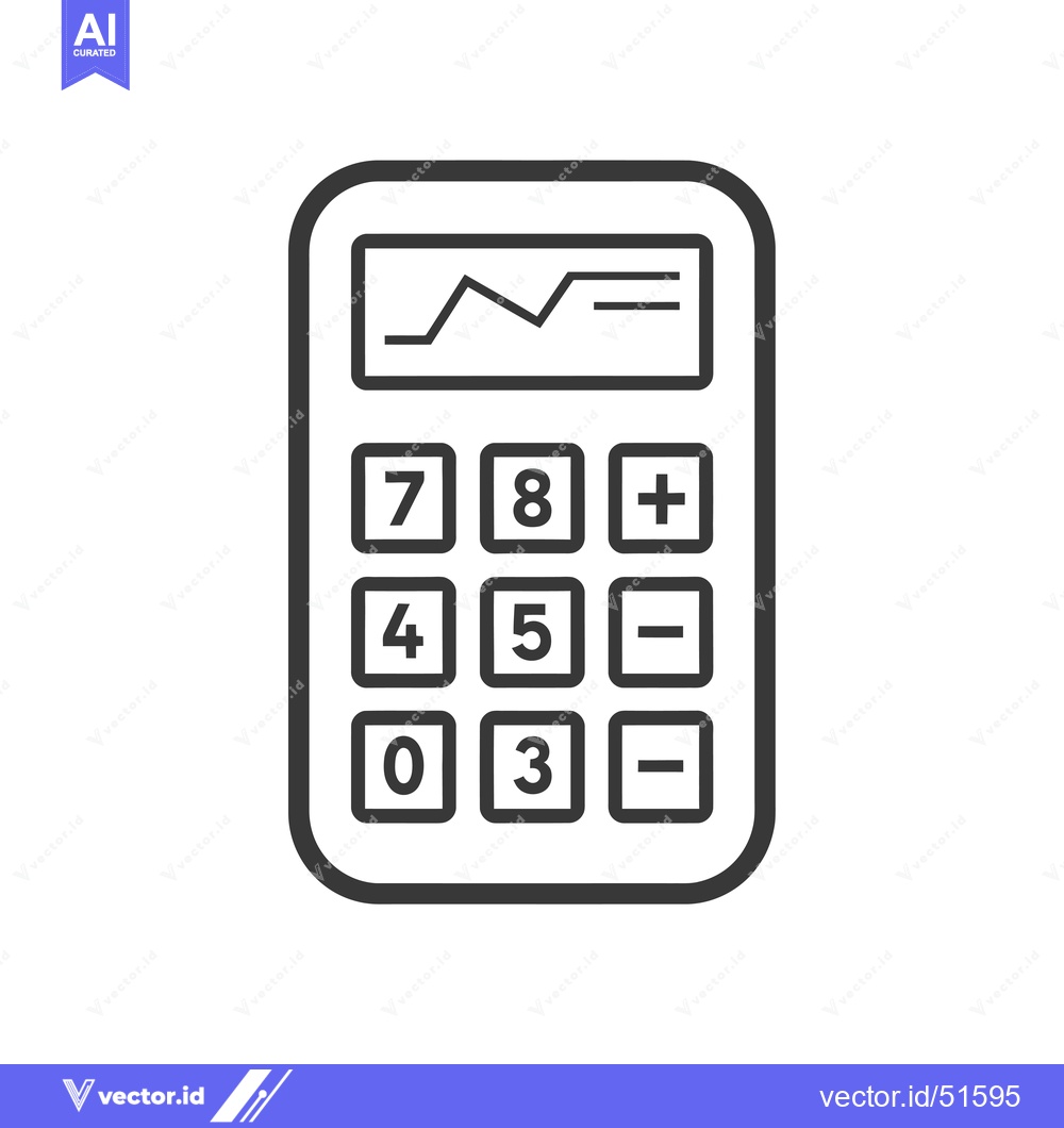 Premium Vector of Line Art Illustration of a Calculator with Graph Display