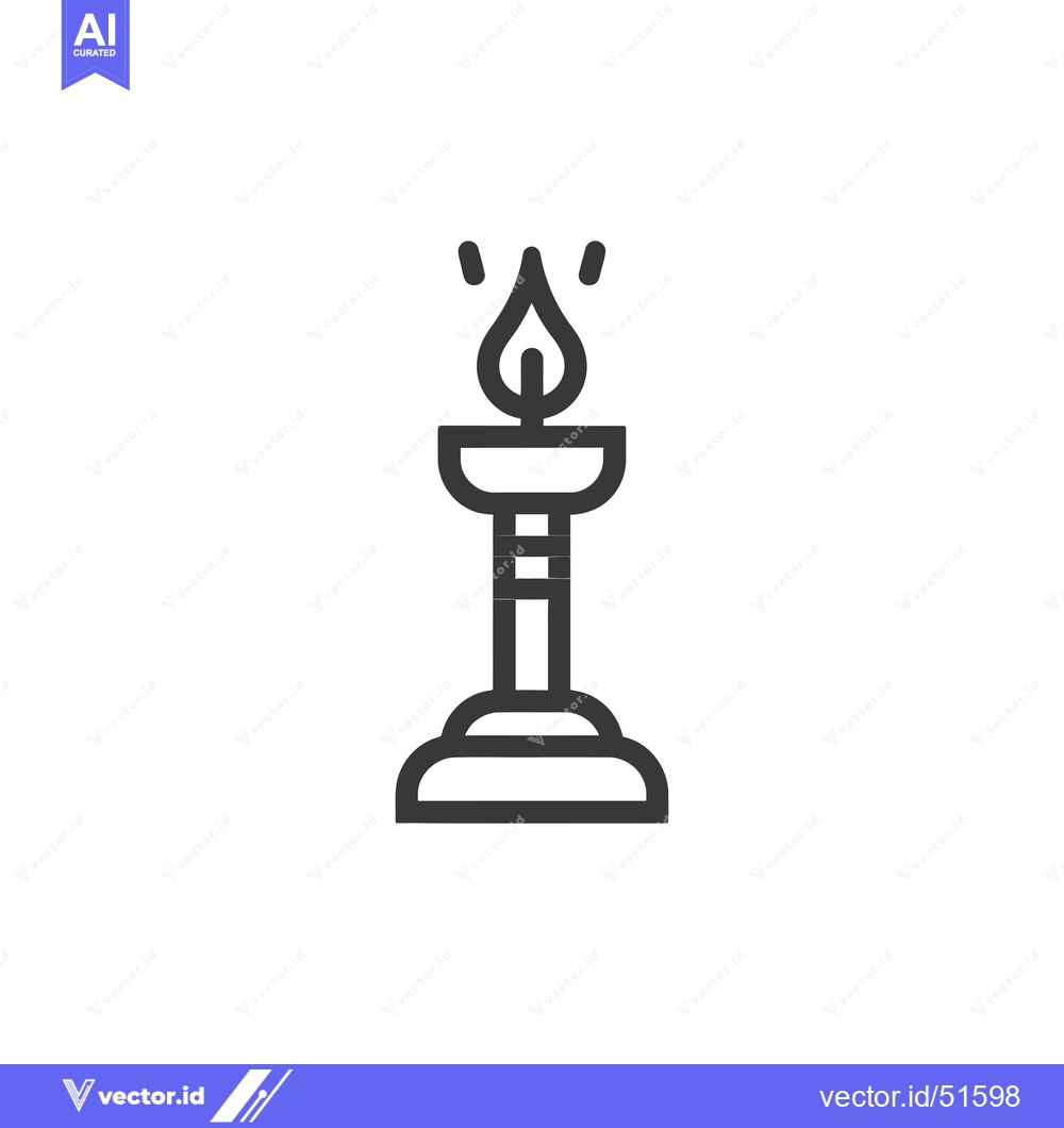 Premium Vector dari Line art illustration of a candle on a candlestick