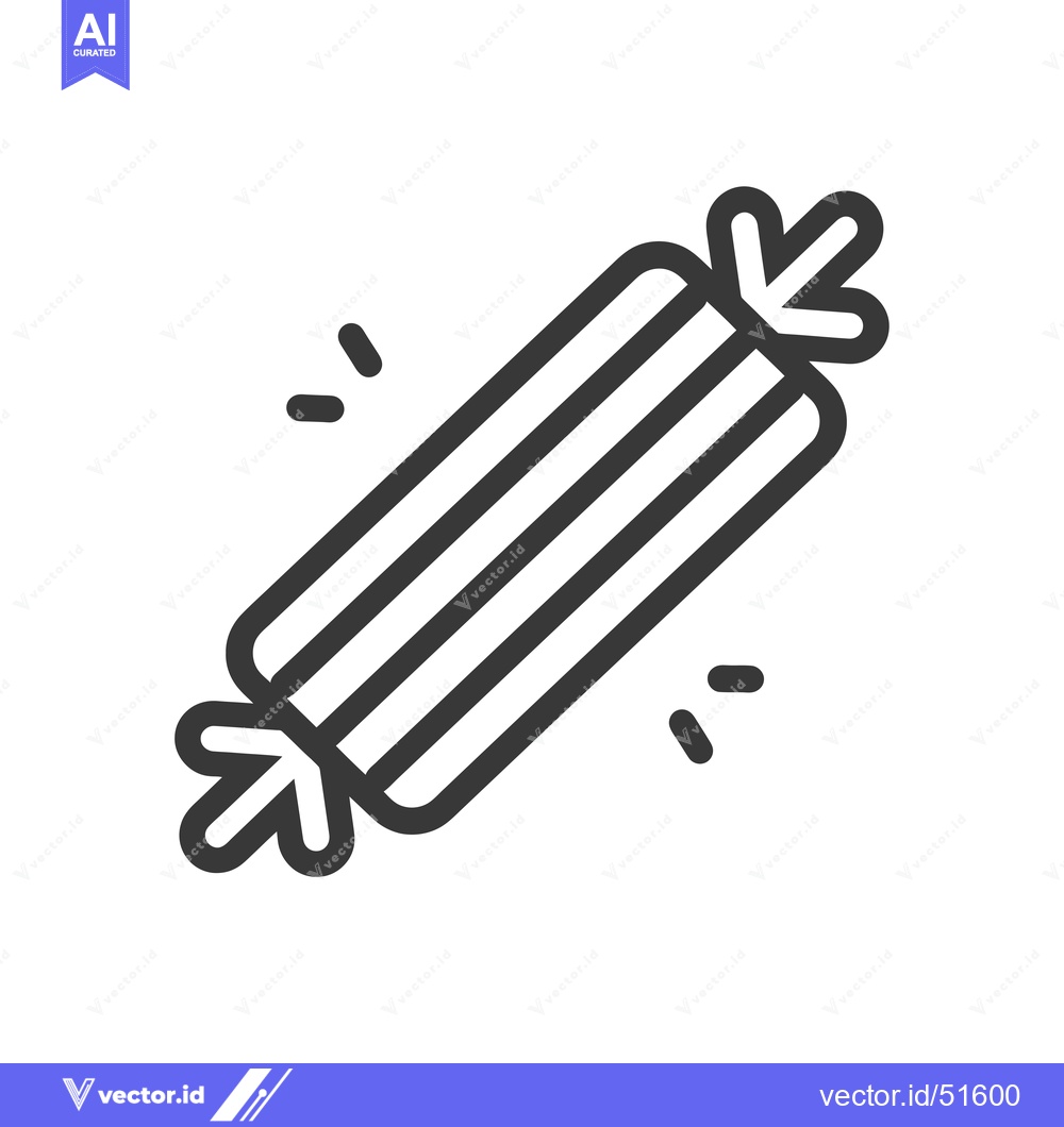 Premium Vector dari Line Art Illustration of a Candy with Stripes
