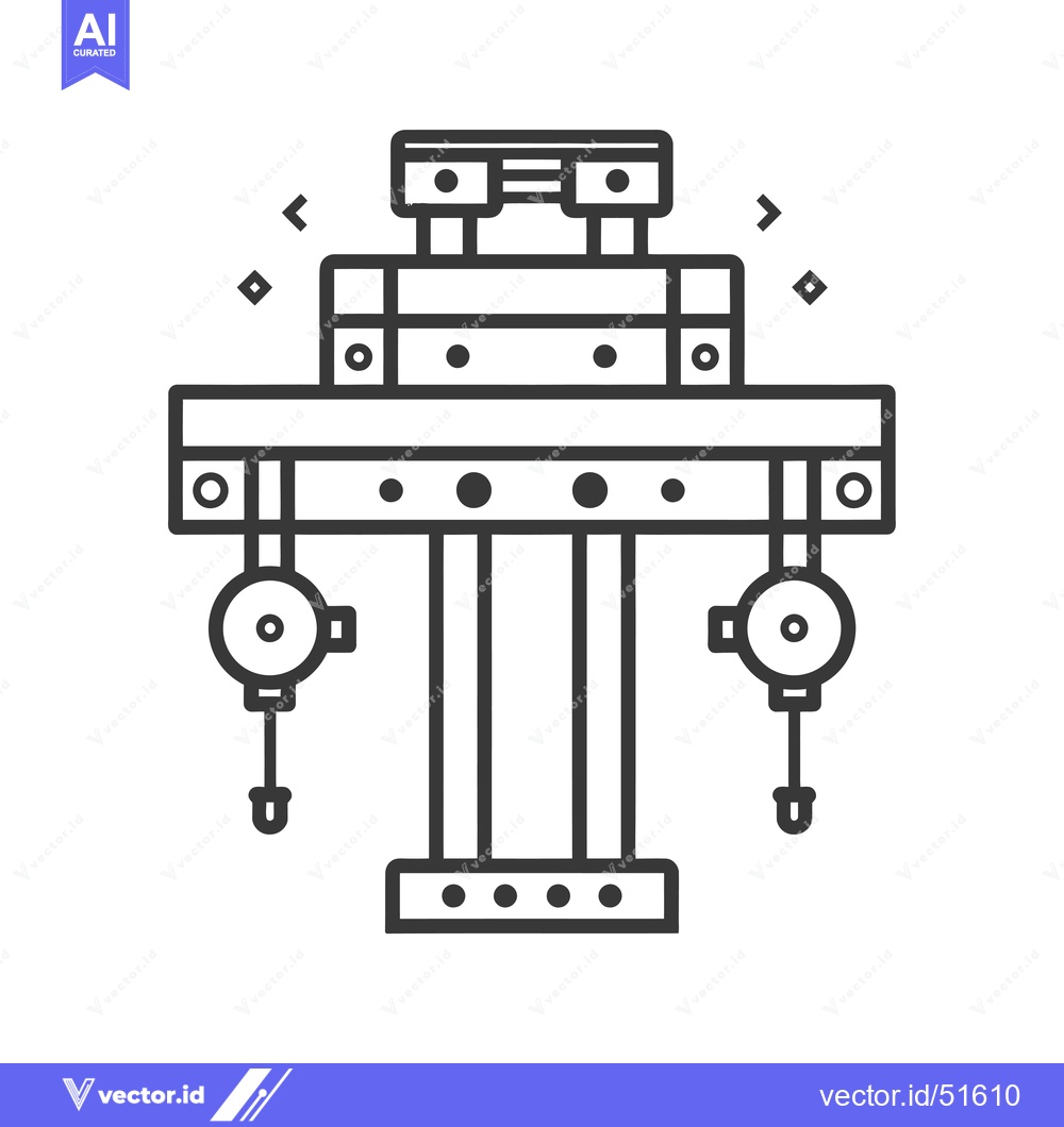 Premium Vector of Line Art Illustration of a Car Lift with Two Arms