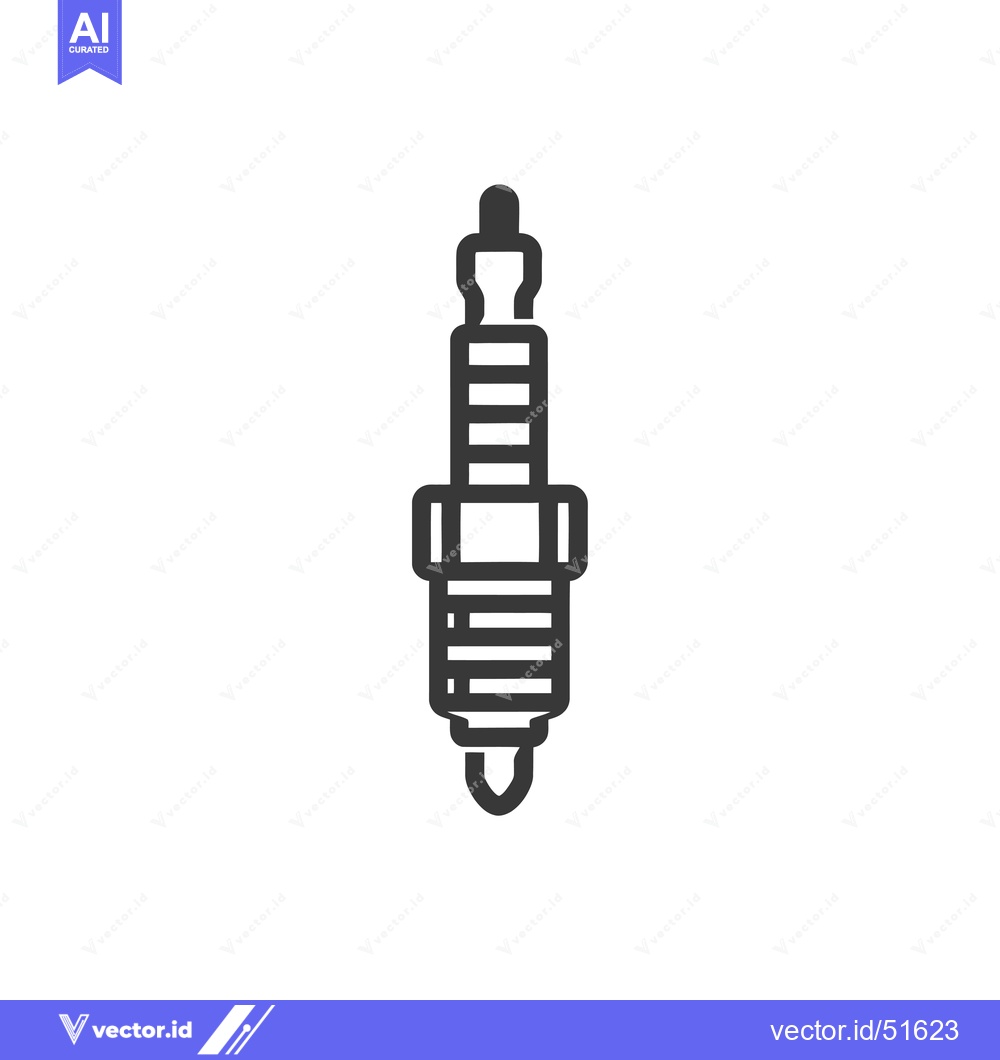 Premium Vector of Line art illustration of a car spark plug
